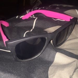 Pink plastic sunglasses